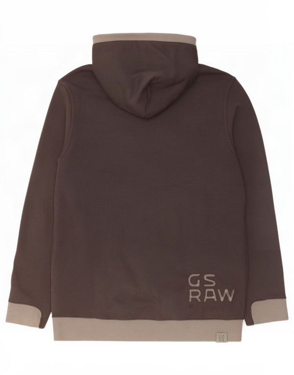 Felpa con cappuccio e zip grafica da uomo G-Star XL in cotone color block nero
