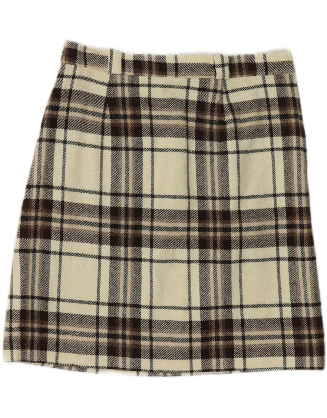 VINTAGE Womens Mini Skirt W28 Medium  Off White Plaid Vintage Vintage and Second-Hand Vintage from Messina Hembry 