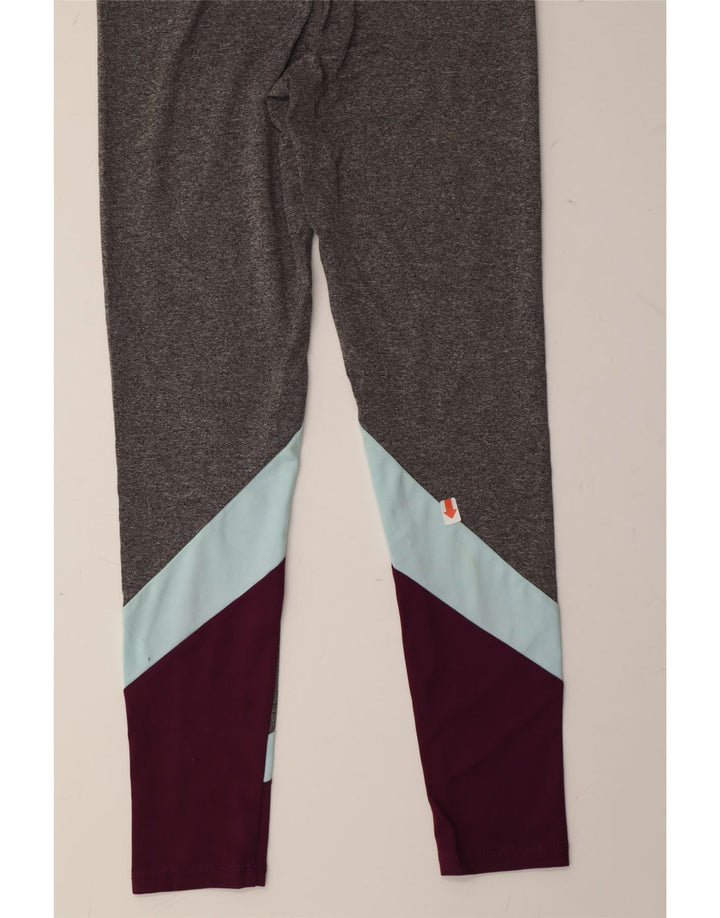 CHAMPION Girls Leggings 10-11 Years Grey Colourblock Polyester Vintage Champion and Second-Hand Champion from Messina Hembry 