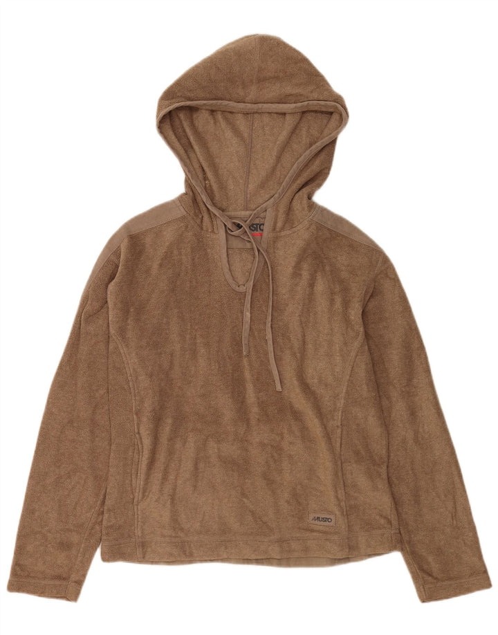 Musto Womens Hooded Fleece Jumper UK 12 Medium Brown Polyester