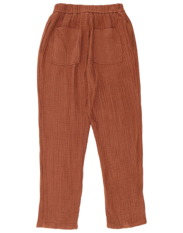 Zara Womens Slim Casual Trousers Medium W28 L28 Brown Cotton