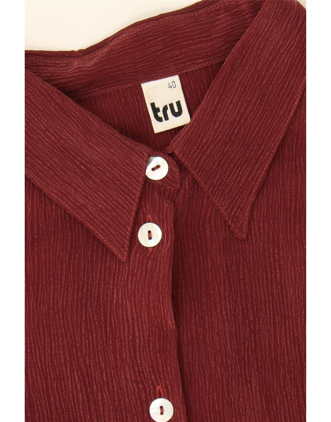 TRU Womens Shirt Blouse EU 40 Medium Burgundy Cupro Vintage Tru and Second-Hand Tru from Messina Hembry 