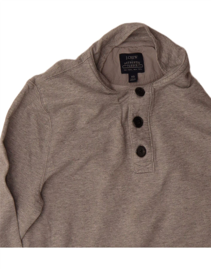 J. CREW Mens Button Neck Sweatshirt Jumper XS Grey Cotton Vintage J. Crew and Second-Hand J. Crew from Messina Hembry 