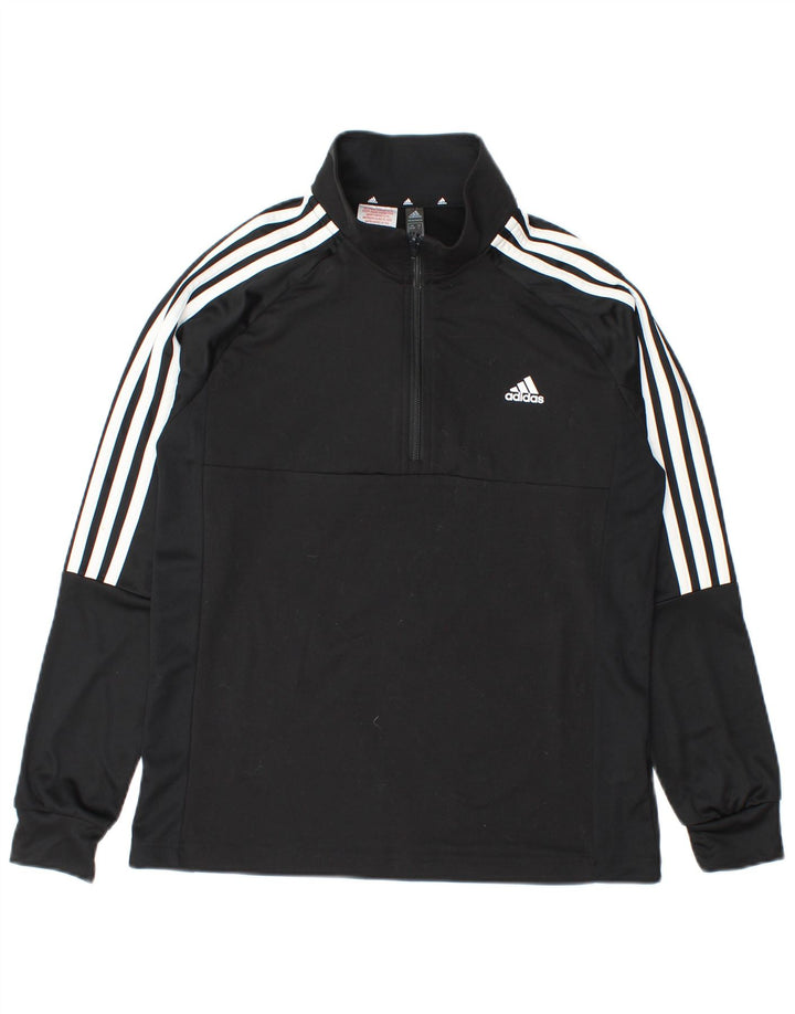 Adidas Boys Aeroready Zip Neck Pullover Tracksuit Top 13-14 Years Black
