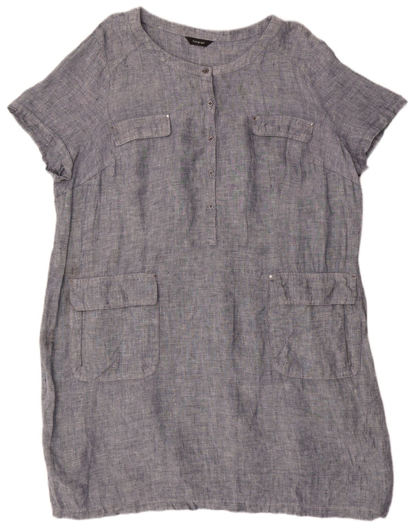 Marks & Spencer Damen Autograph Etuikleid UK 22 3XL Blaues Leinen