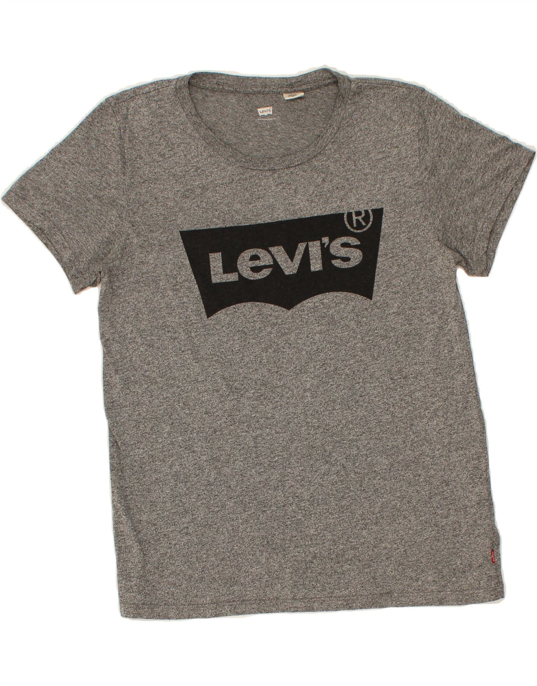 LEVI'S Womens Graphic T-Shirt Top UK 16 Large Grey Vintage Levi's and Second-Hand Levi's from Messina Hembry 