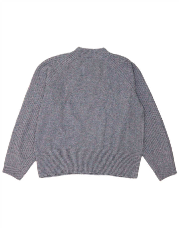 Marks & Spencer Womens Turtle Neck Jumper Sweater UK 14 Medium Blue Flecked