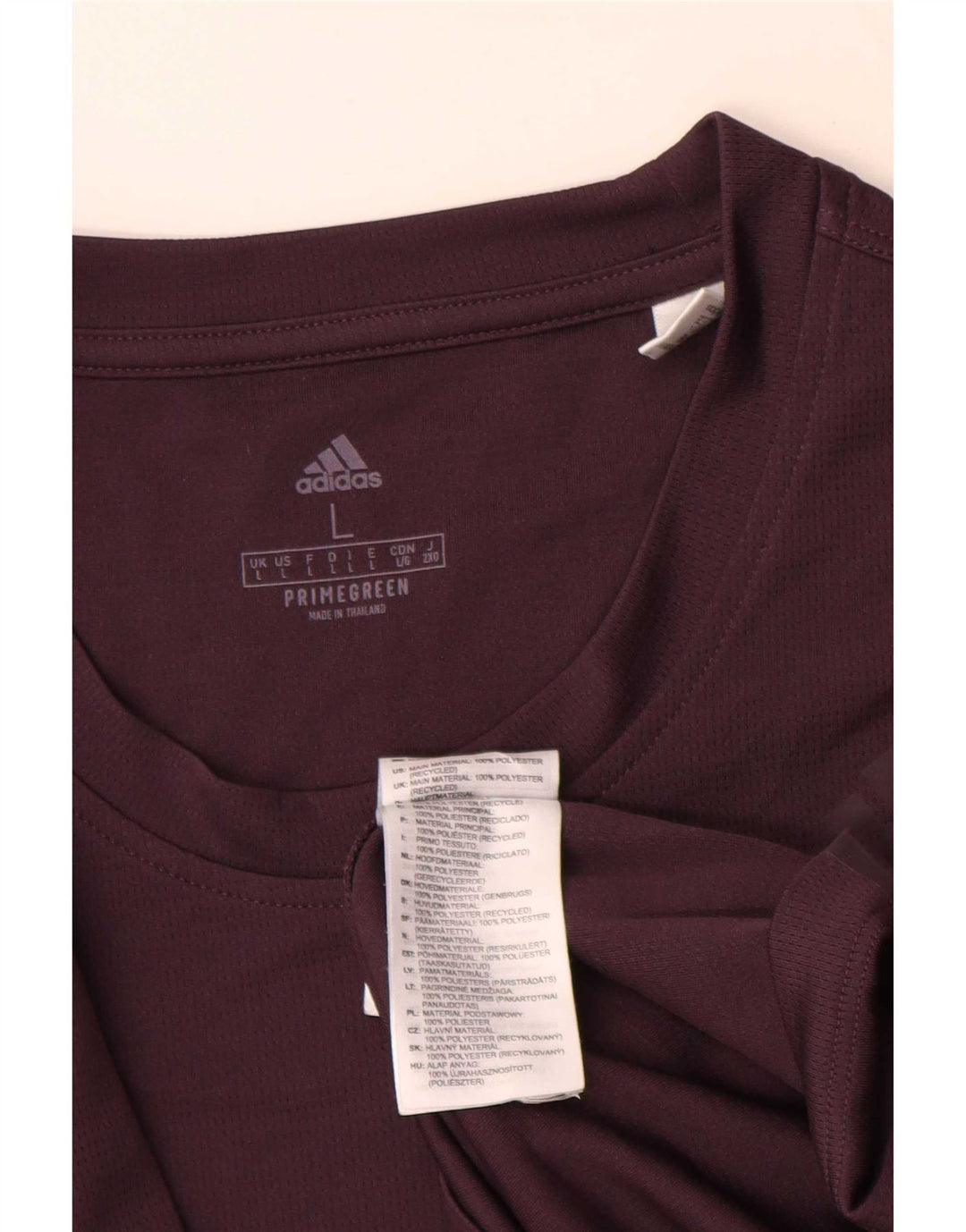 Adidas Mens T-Shirt Top Large Purple Polyester