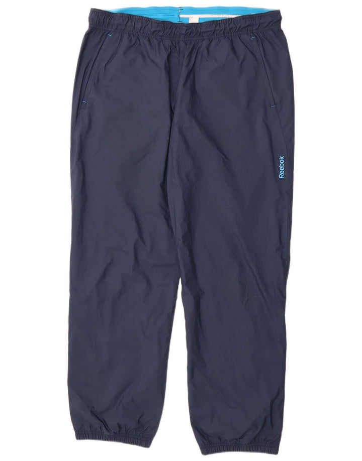 REEBOK Mens Tracksuit Trousers Joggers XL  Navy Blue Polyester