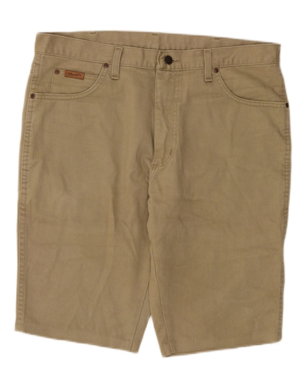 Wrangler Mens Texas Denim Shorts W36 Large Beige Cotton