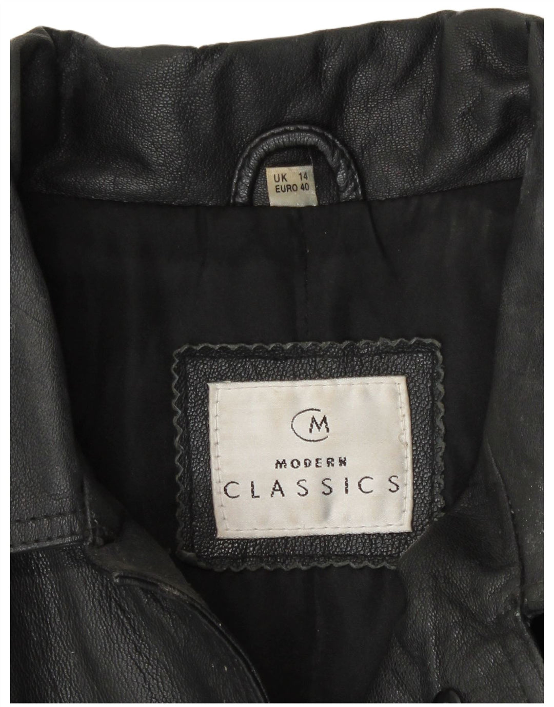 Modern Classics Womens Loose Fit Leather Jacket UK 14 Medium Black Leather