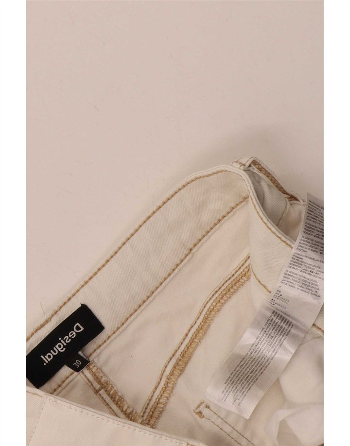 Desigual Womens Cropped Jeans W30 L25 Hvid Bomuld
