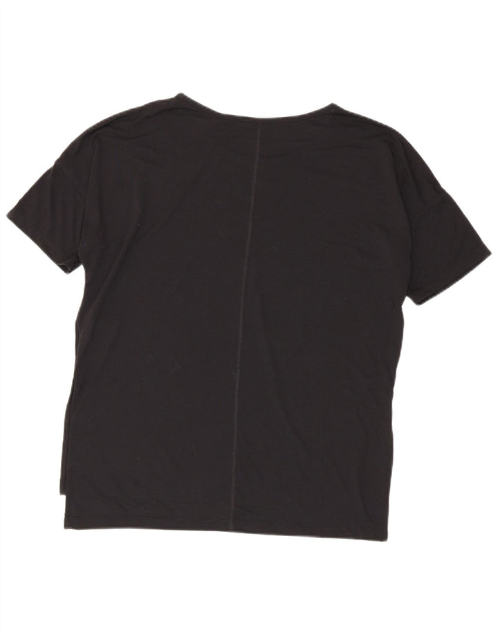 Nike Womens Dri Fit Oversized T-Shirt Top UK 14 Medium Black Polyester
