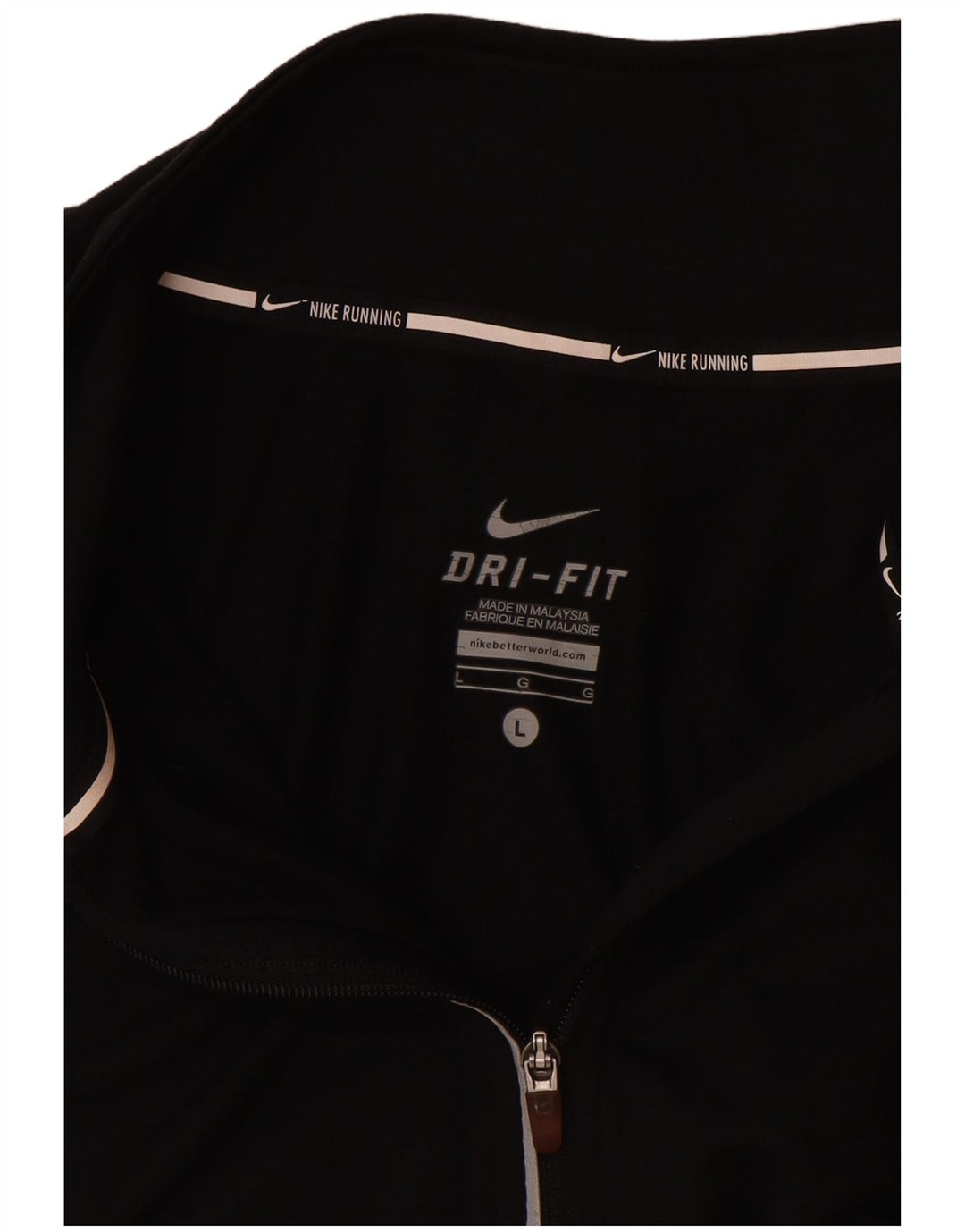 Nike Womens Dri Fit Zip Neck Pullover Tracksuit Top UK 16 Large Black