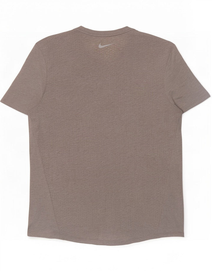 Nike Mens Dri Fit T-Shirt Top Medium Grey Polyester