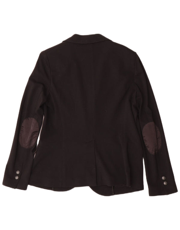 Giacca Blazer 2 Bottoni Donna Trussardi Jeans IT 46 Large Nera in Viscosa