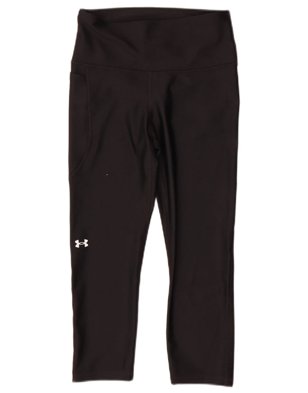 Under Armour Womens Heat Gear Capri Leggings UK 8 Small Black Polyester