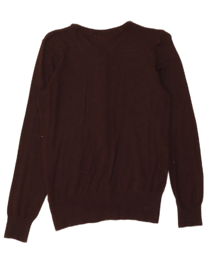 Marks & Spencer Womens Cardigan Sweater UK 10 Small Brown Viscose