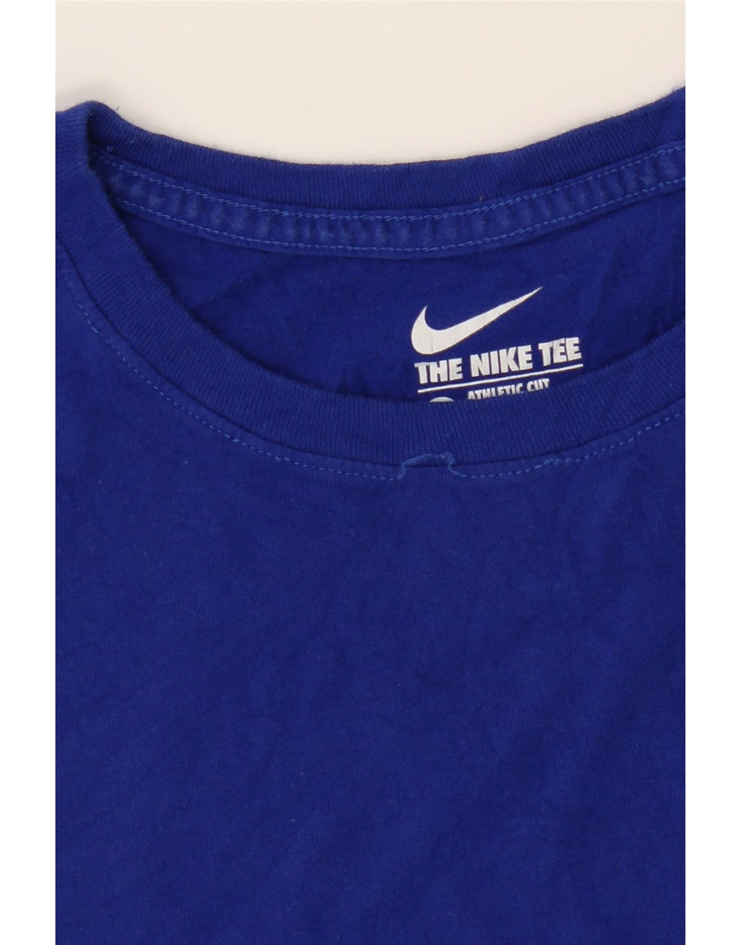 NIKE Mens Athletic Cut Graphic T-Shirt Top Small Blue Vintage Nike and Second-Hand Nike from Messina Hembry 