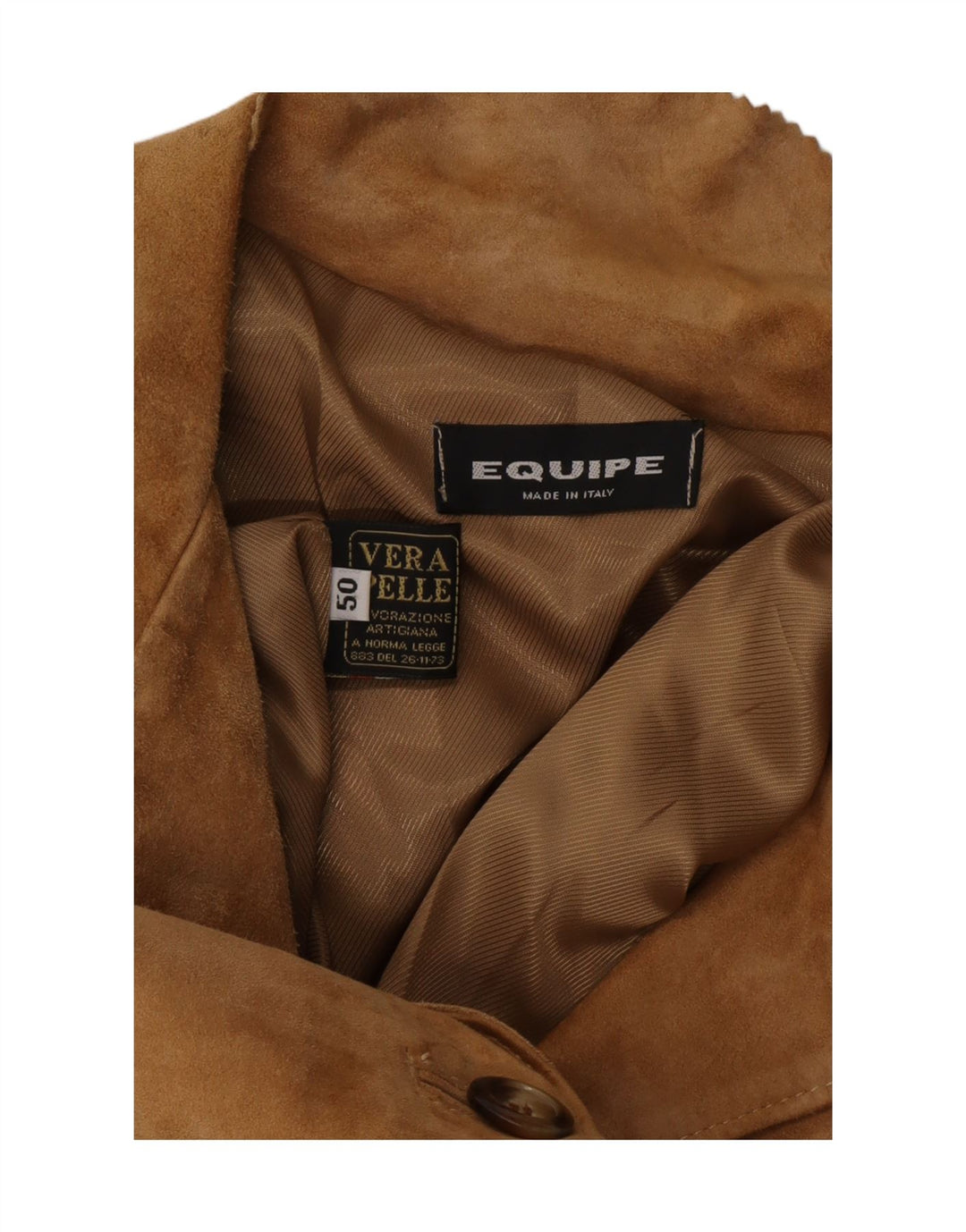 EQUIPE Womens Suede Jacket IT 50 XL Brown Leather Vintage Equipe and Second-Hand Equipe from Messina Hembry 