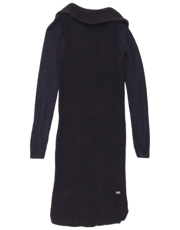G-Star Dame Langærmet Jumper Dress UK 10 Small Navy Blue