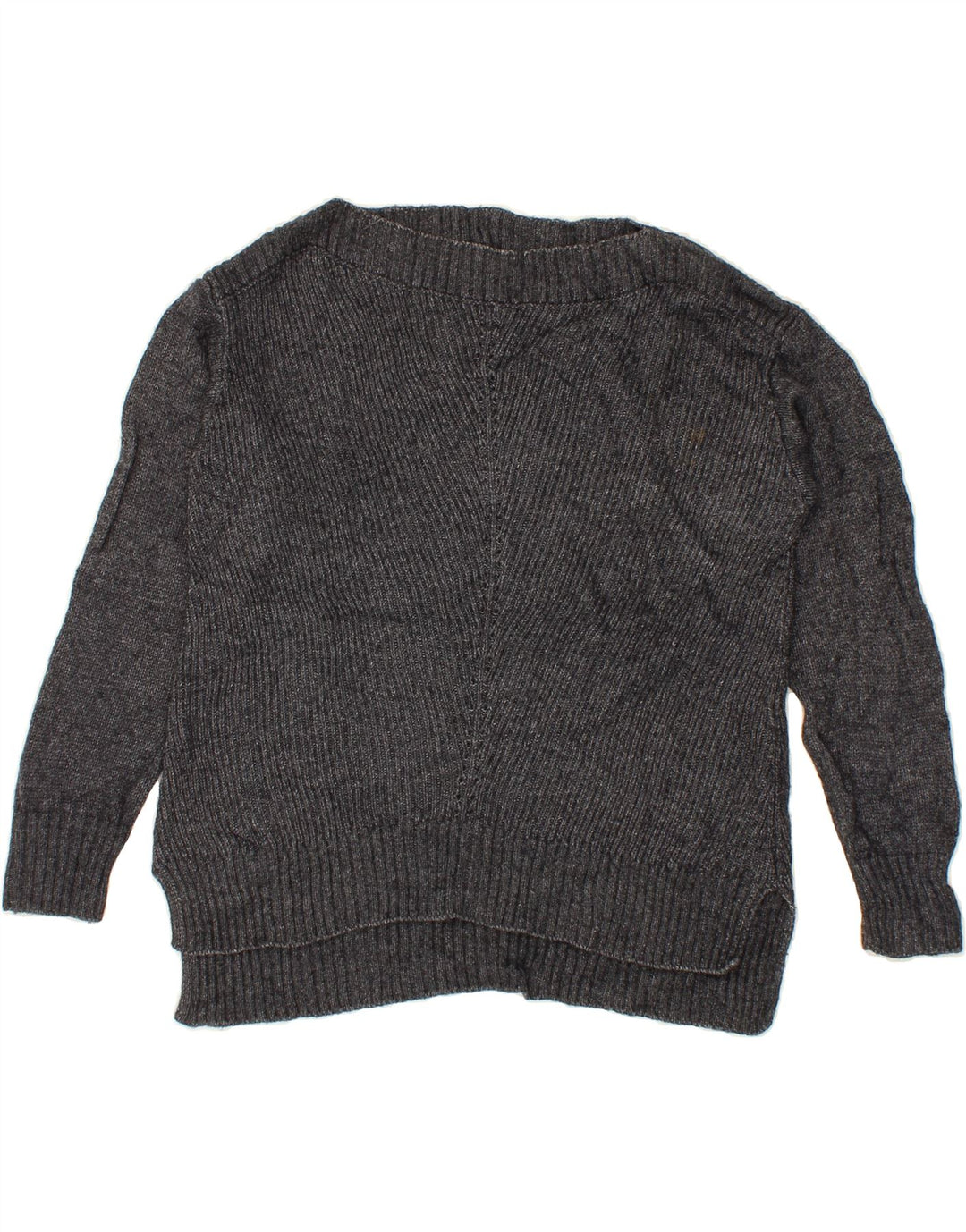FAT FACE Womens Oversized Boat Neck Jumper Sweater UK 10 Small  Grey Vintage Fat Face and Second-Hand Fat Face from Messina Hembry 