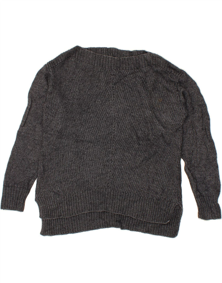 FAT FACE Womens Oversized Boat Neck Jumper Sweater UK 10 Small  Grey Vintage Fat Face and Second-Hand Fat Face from Messina Hembry 