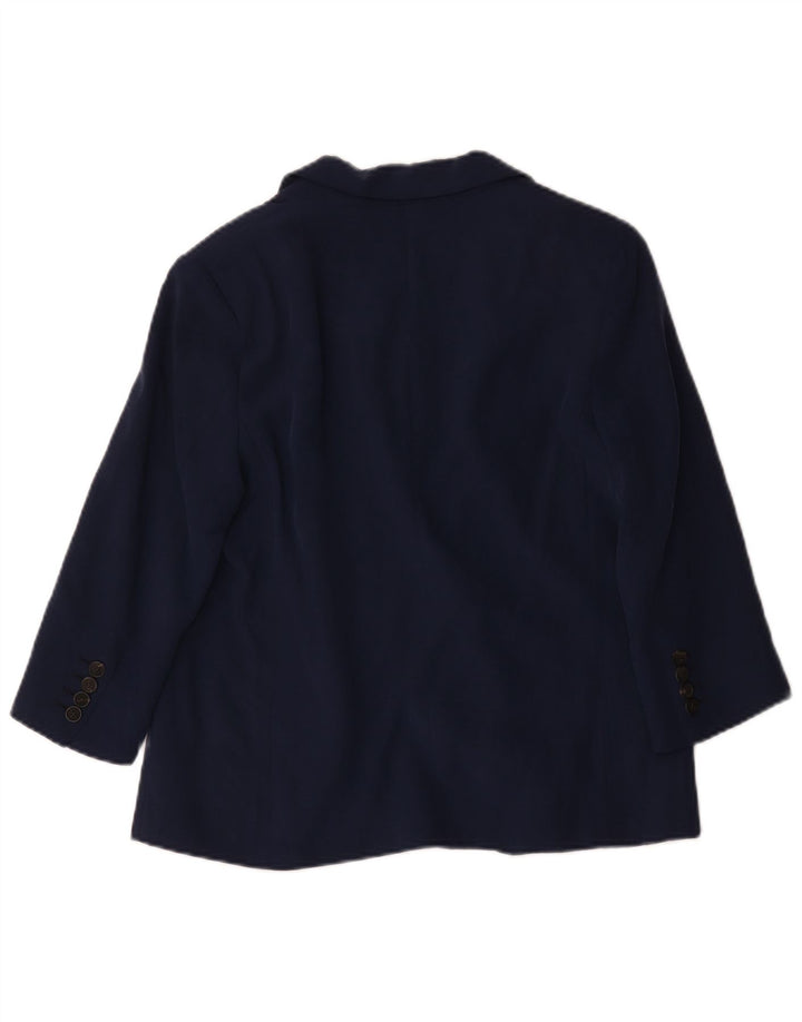 Zara Veste blazer ouverte à manches 3/4 pour femme UK 14 Bleu marine moyen