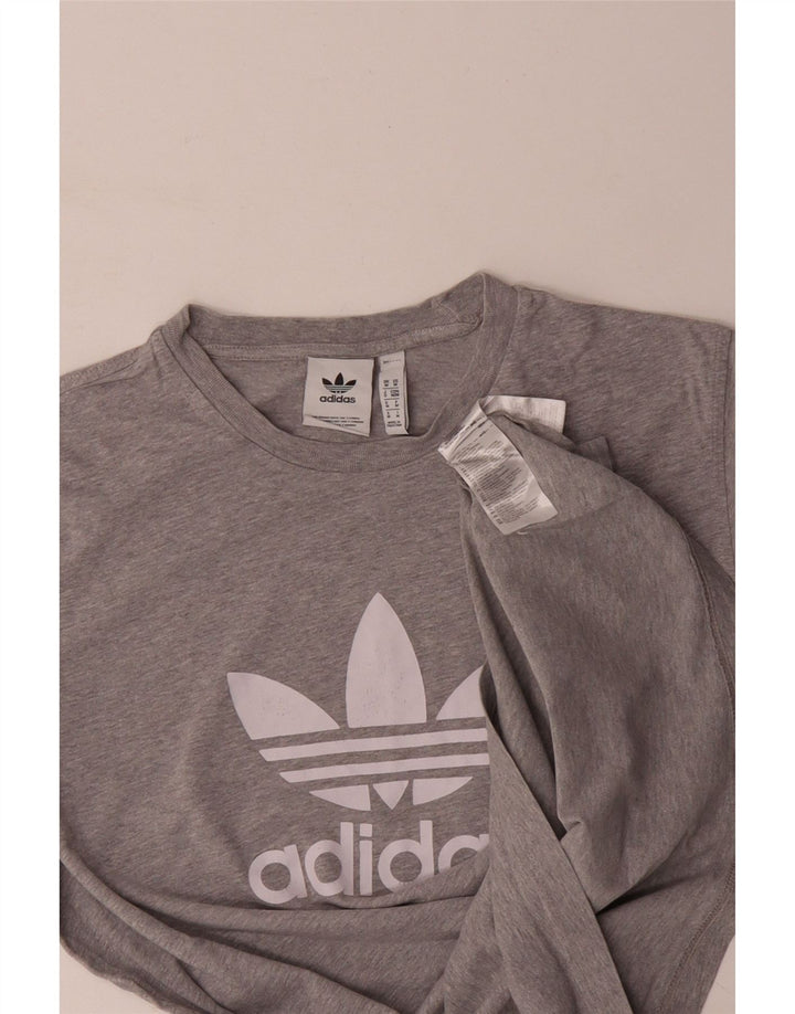 T-shirt grafica da uomo ADIDAS Top in cotone grigio medio