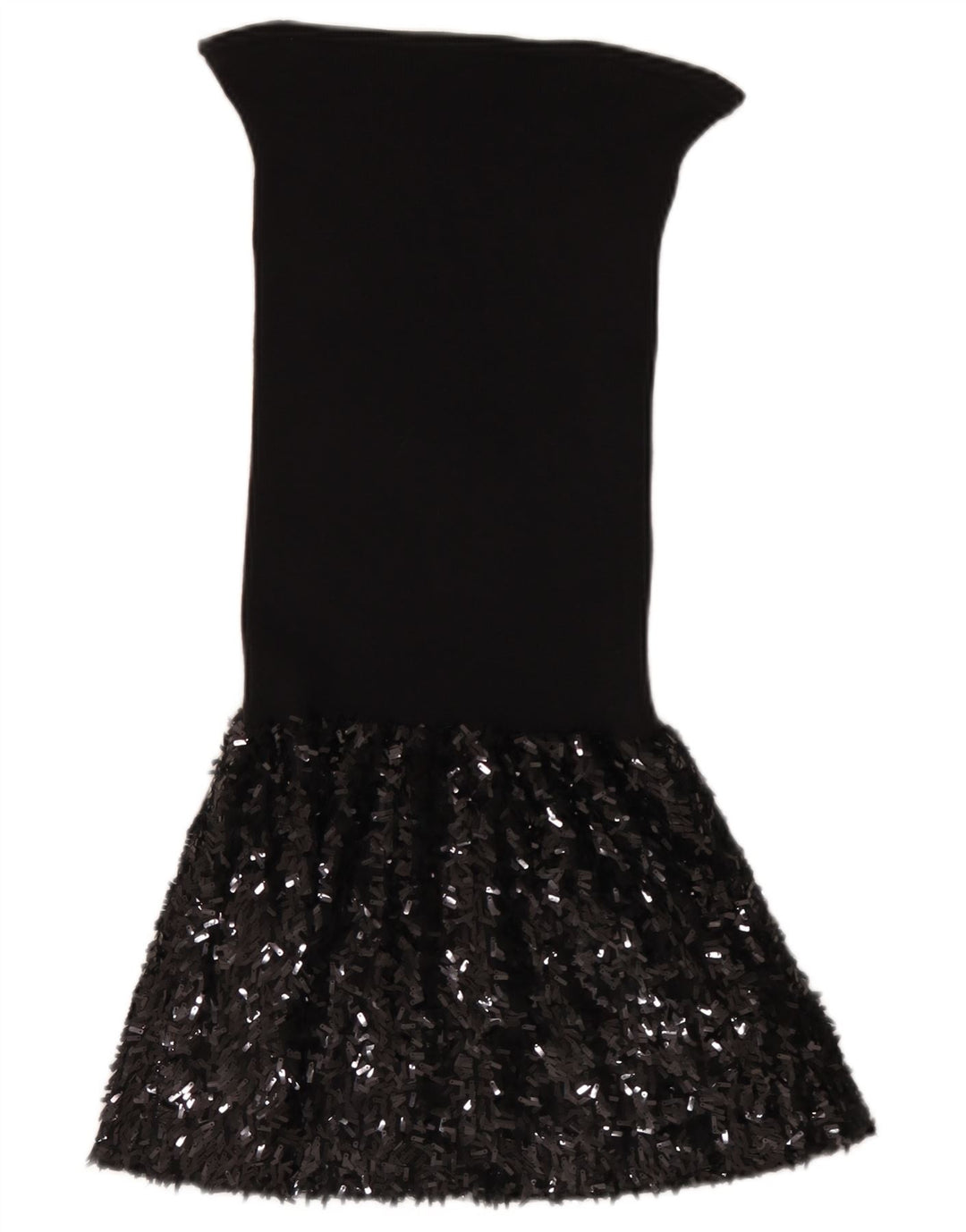 Sisley Womens Strapless Dress UK 12 Medium Black Wool