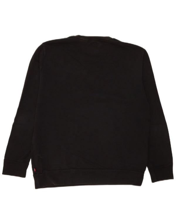 Levi's Felpa con grafica da uomo Maglione grande in cotone nero
