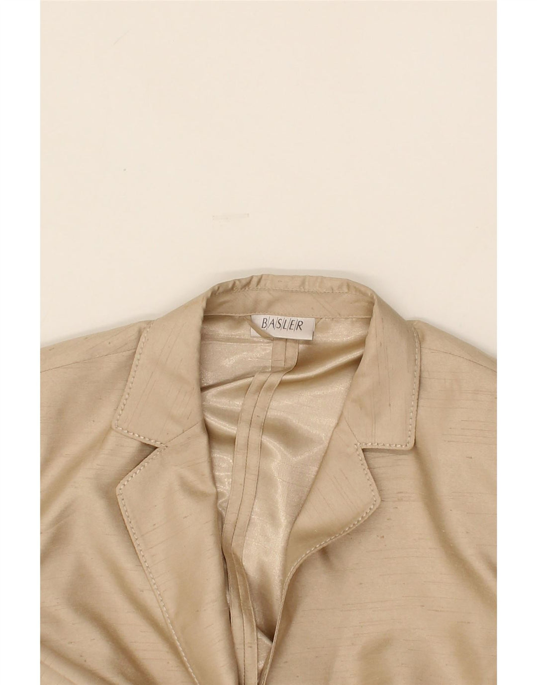 BASLER Womens 2 Button Blazer Jacket UK 12 Medium  Beige Polyester Vintage Basler and Second-Hand Basler from Messina Hembry 