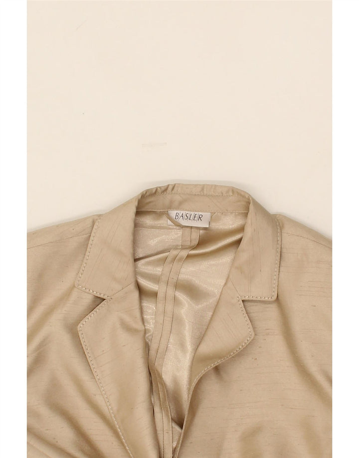 BASLER Womens 2 Button Blazer Jacket UK 12 Medium  Beige Polyester Vintage Basler and Second-Hand Basler from Messina Hembry 