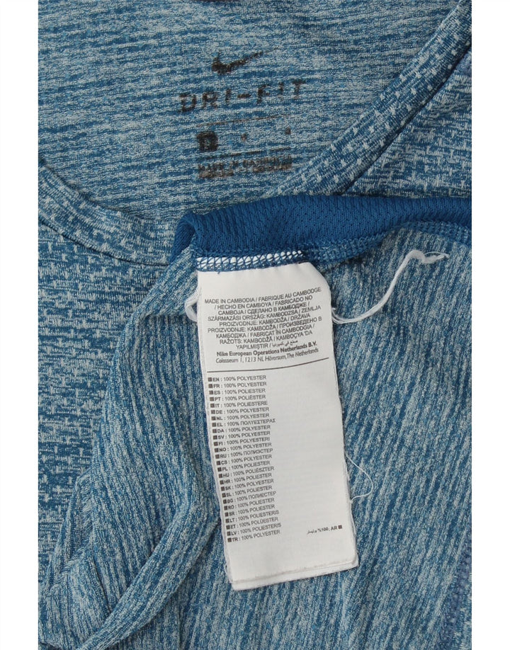 NIKE Mens Dri Fit T-Shirt Top Medium Blue Polyester
