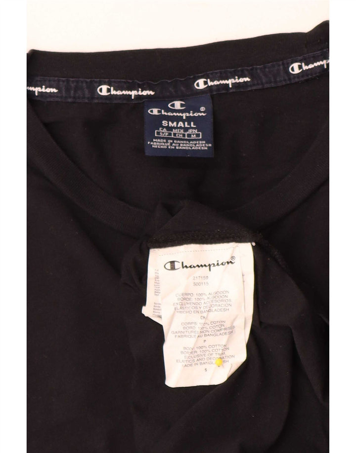 Champion Mens T-Shirt Top Small Black Cotton