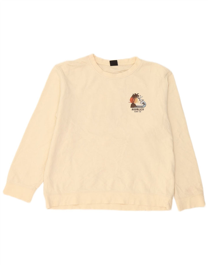 Felpa grafica da uomo Hurley in cotone beige medio