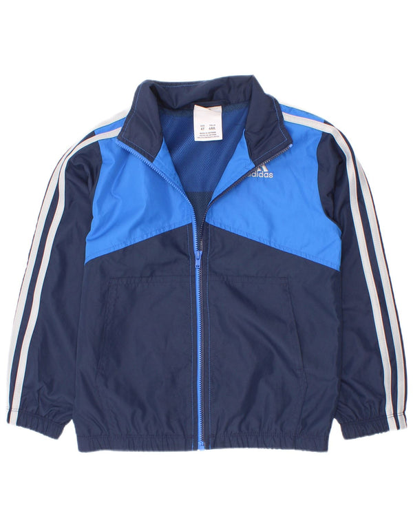 Giacca da tuta da ragazzo Adidas 3-4 anni in poliestere color block blu navy