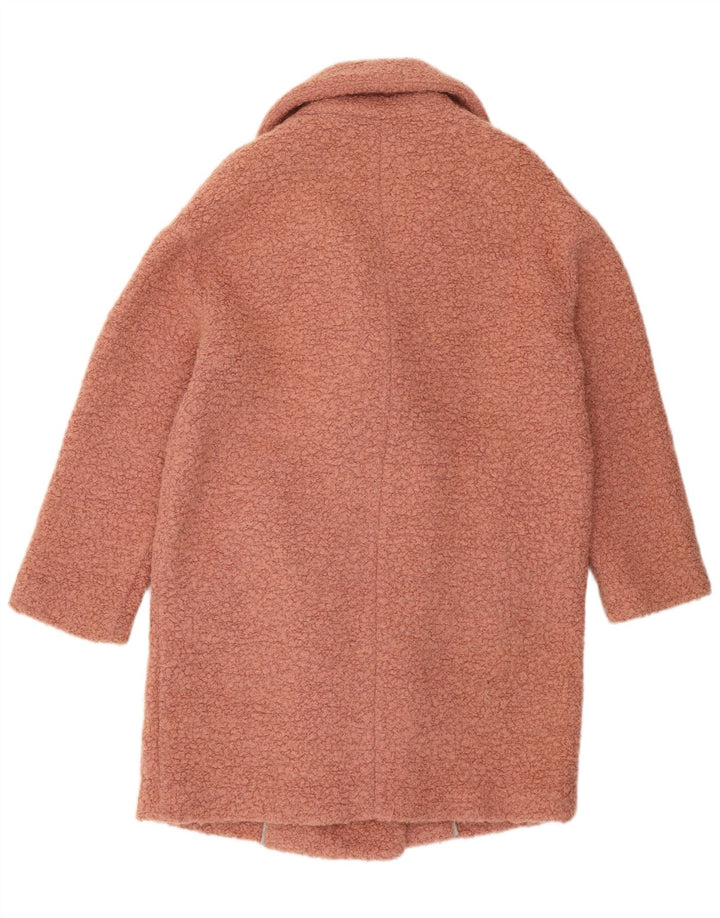 Cappotto doppiopetto oversize da donna Topshop UK 10 piccolo lana rosa