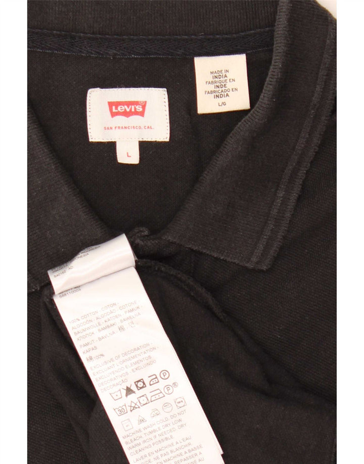 Levi's Mens Polo Shirt Large Black Cotton