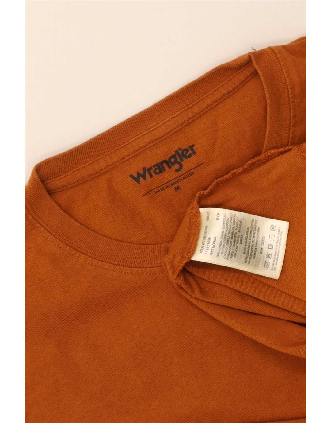Wrangler Mens Top Long Sleeve Medium Brown Cotton