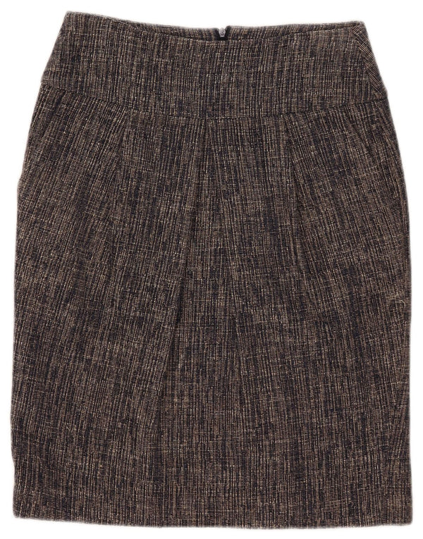 Hobbs Damen Bleistiftrock UK 8 Small W28 Marineblau gefleckte Viskose
