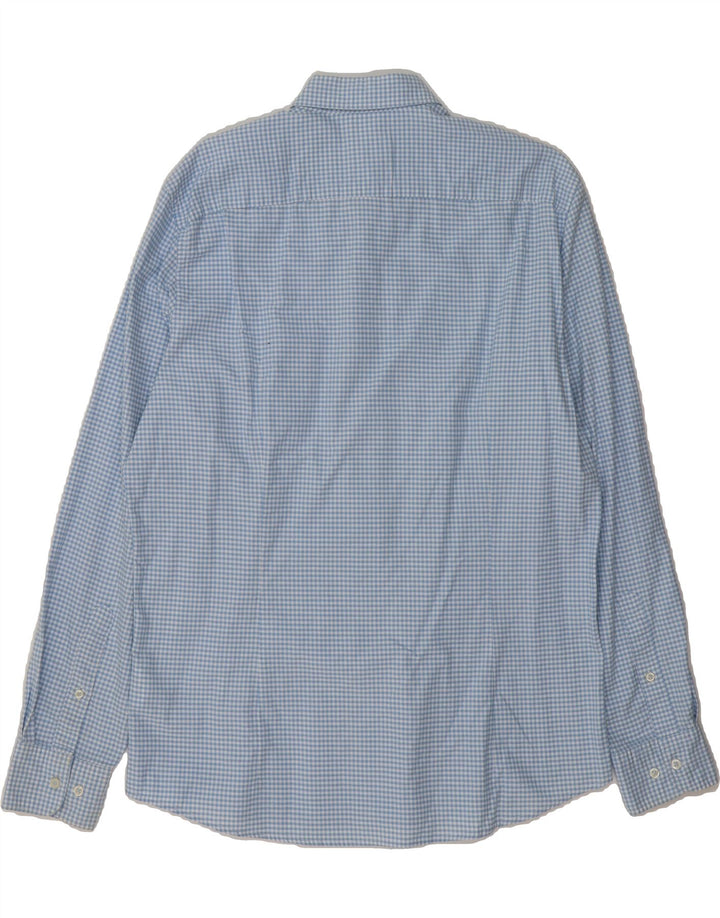 MONTEGO Mens Modern Fit Shirt Medium Blue Gingham Cotton Vintage Montego and Second-Hand Montego from Messina Hembry 