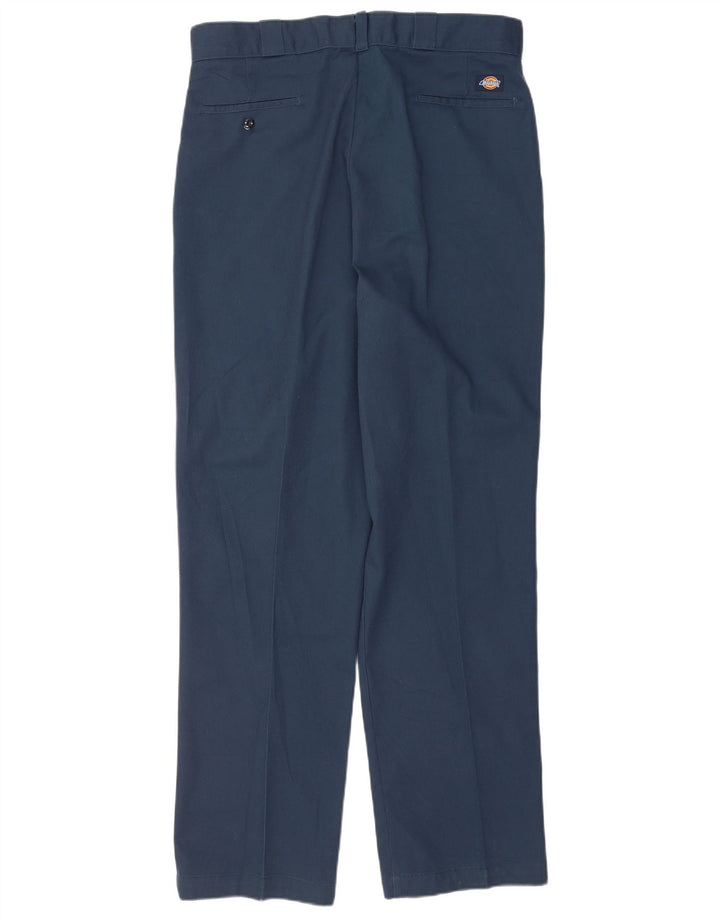 Dickies Mens Straight Chino Trousers W38 L34 Navy Blue Polyester