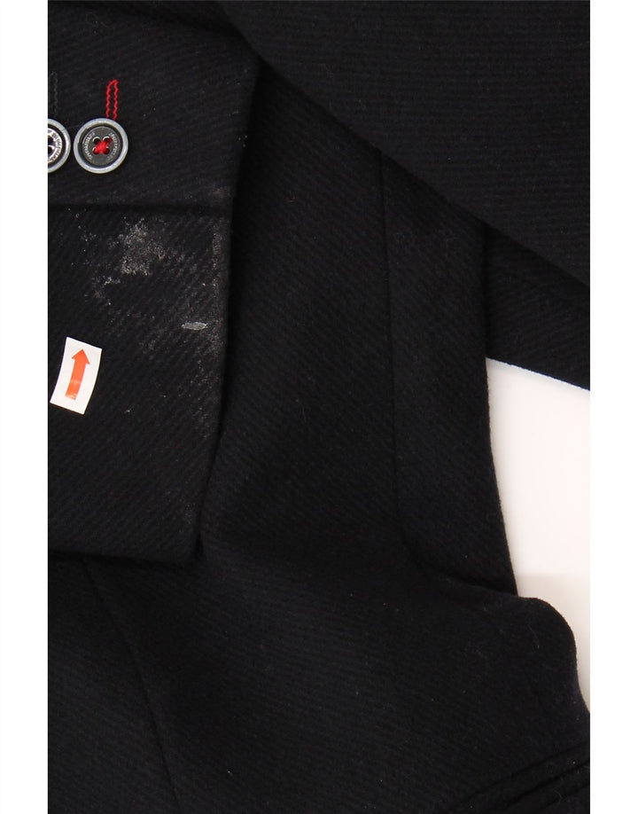 VINTAGE Mens Overcoat UK 42 XL Navy Blue Polyester