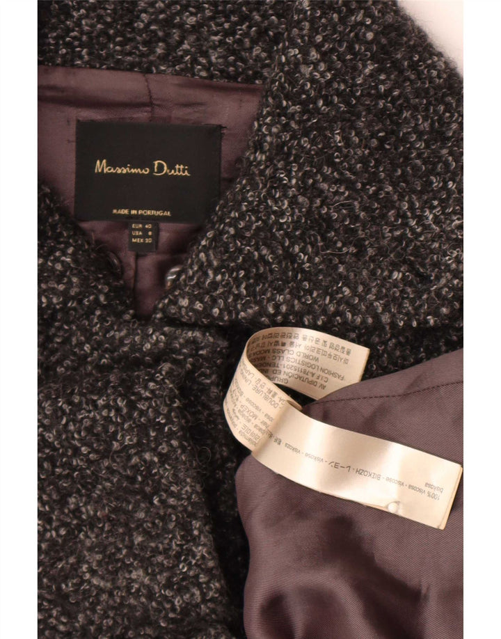 Massimo Dutti Dame Overfrakke EU 40 Medium Grey Flecked Viscose