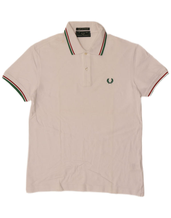 Fred Perry Mens Light and Stretch Polo Shirt Medium White Cotton