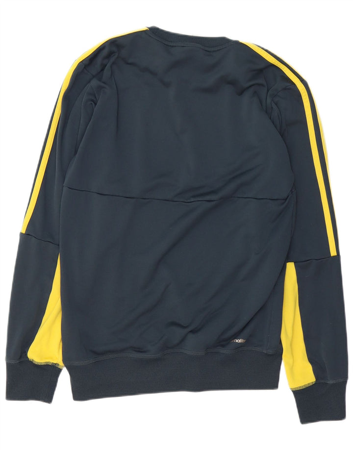 Felpa ADIDAS da uomo Climalite, maglione piccolo, poliestere color block verde