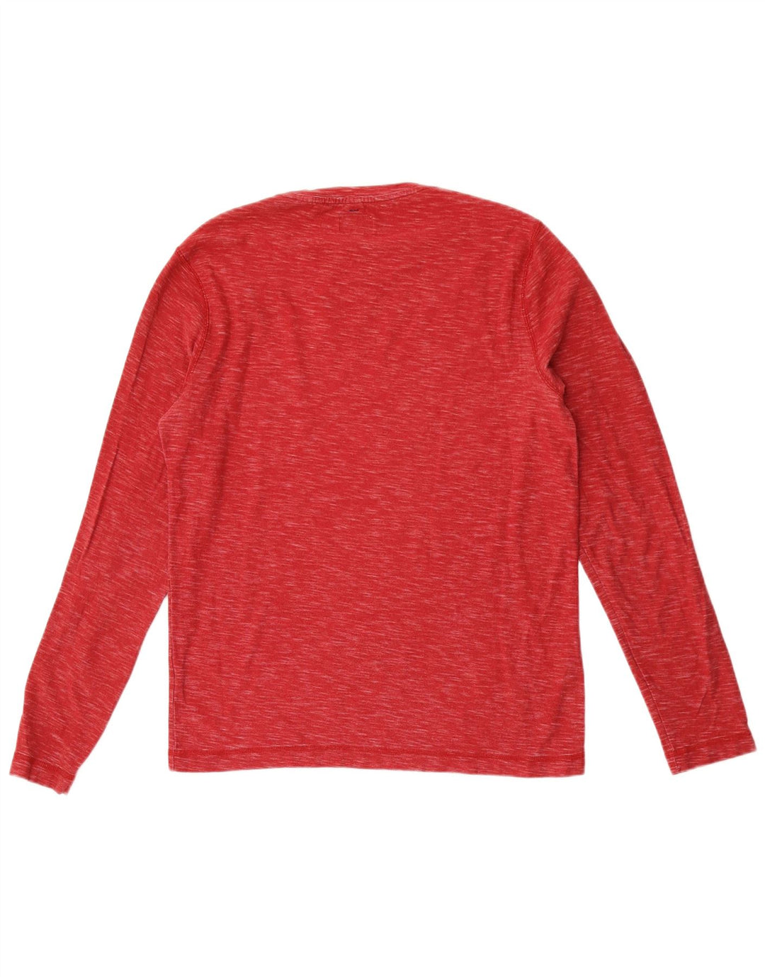 Jack Wills Top da uomo a maniche lunghe in piccolo cotone screziato rosso