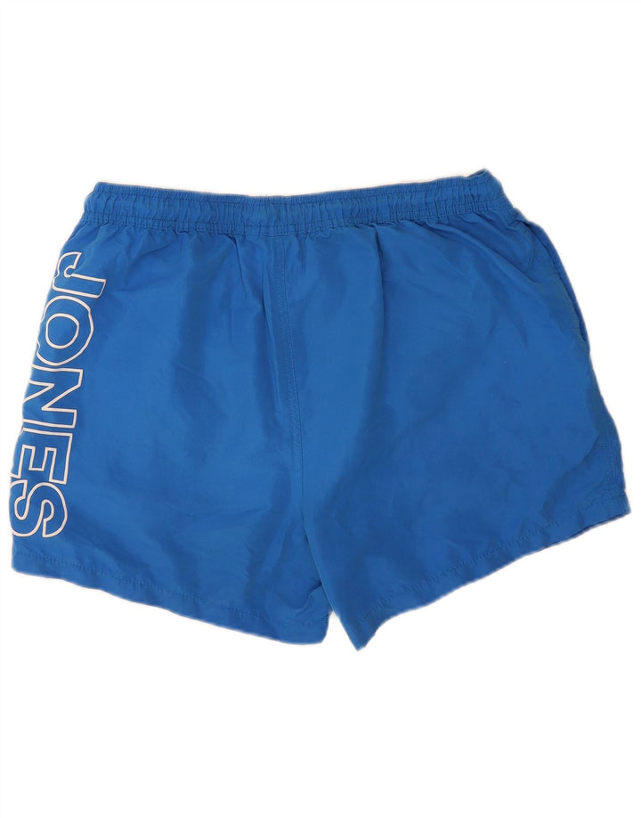 Pantaloncini da bagno grafici da uomo Jack & Jones XL blu poliestere