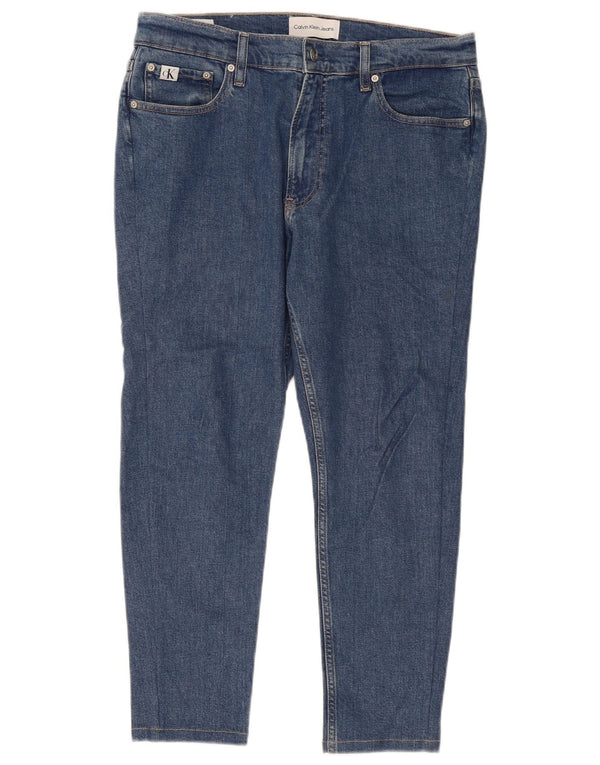 Calvin Klein Mens Cropped Jeans W32 L25 Blue Cotton
